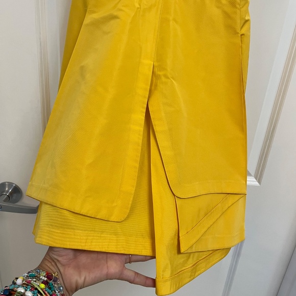 Yellow Sculptural Wrap-Effect Cocktail Dress - Picture 4 of 8